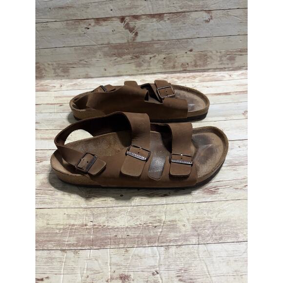 Birkenstock Milano Brown Leather Sandals Unisex Men\'s 10 Women\'s 12 EU 43 main image 8